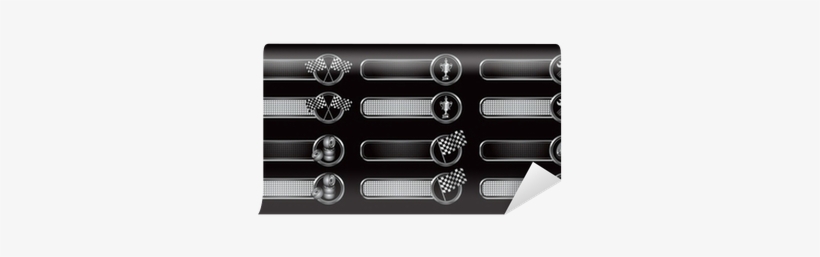 Racing Flags, Tires, Trophies, And Tools On Black Banners - Flag, transparent png