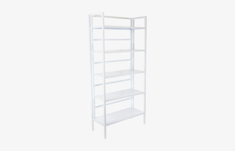 White Steel 5-tier Folding Bookshelf - Shelf, transparent png