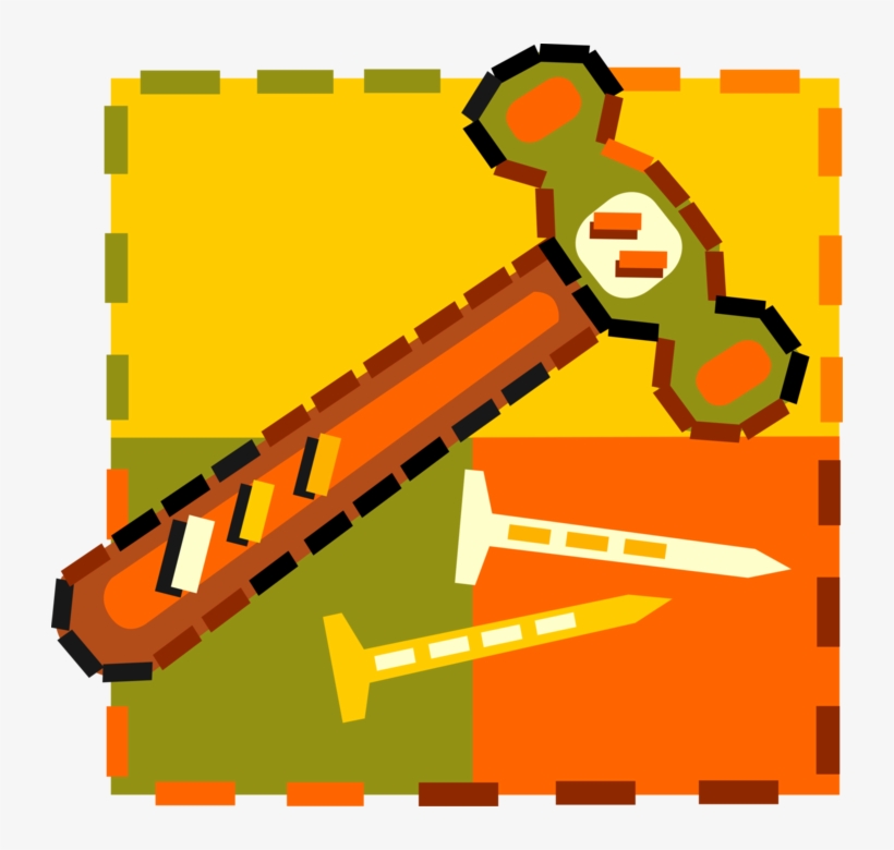 Vector Illustration Of Ball-peen Machinist Hammer Used - Illustration, transparent png