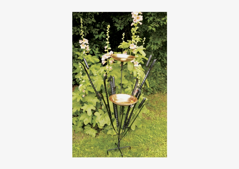Achla Double Cattail Birdbath, transparent png