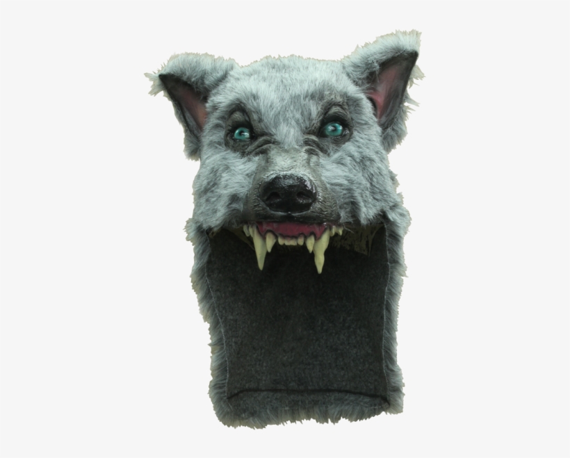 Grey Wolf Helmet Headpiece Deluxe New By Ghoulish Productions - Mouth Moving Wolf Head, transparent png