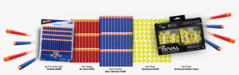 Darts - Nerf N-strike Elite Dart Refill - 75 Count, transparent png