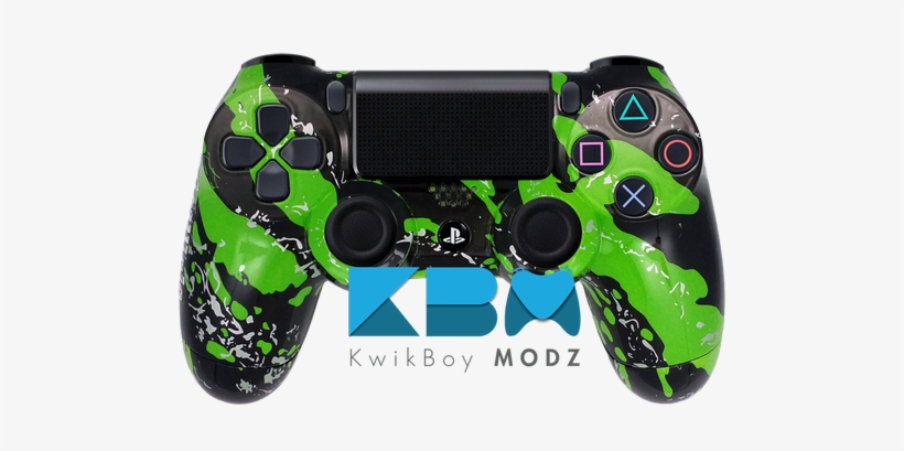 Green Splatter Custom Ps4 Controller - Green Camouflage Controller Ps4, transparent png