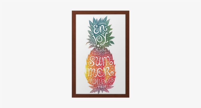 Bright Colors Hand Drawn Watercolor Pineapple Silhouette - Watercolor Painting, transparent png