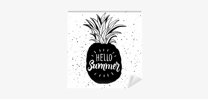 Hand Drawn Illustration Of Isolated Pineapple Silhouette - Poster, transparent png