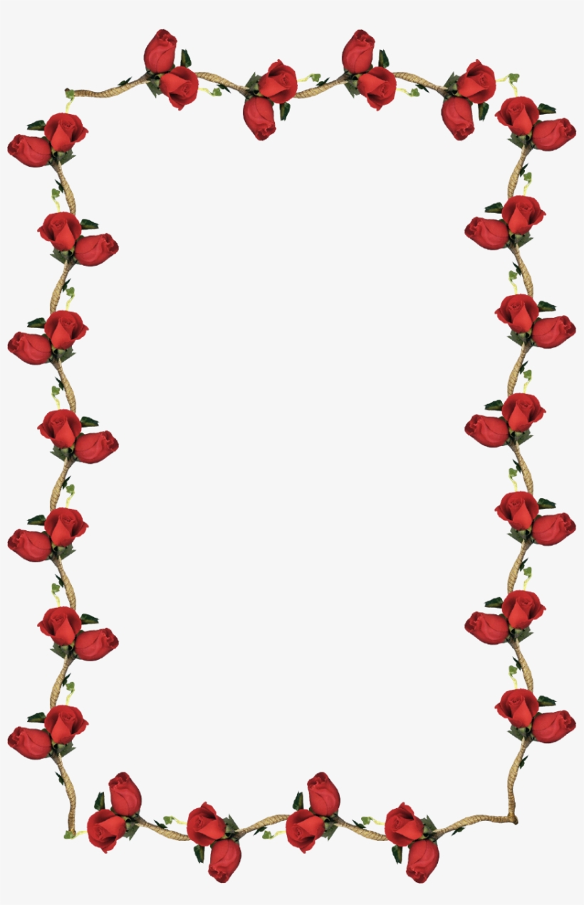 Stylish Red Rose Border Picture Frame - Transparent Border Frames, transparent png