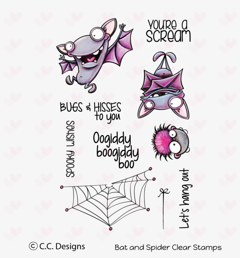Bat & Spider Clear Stamp Set - Clear Stamp, transparent png