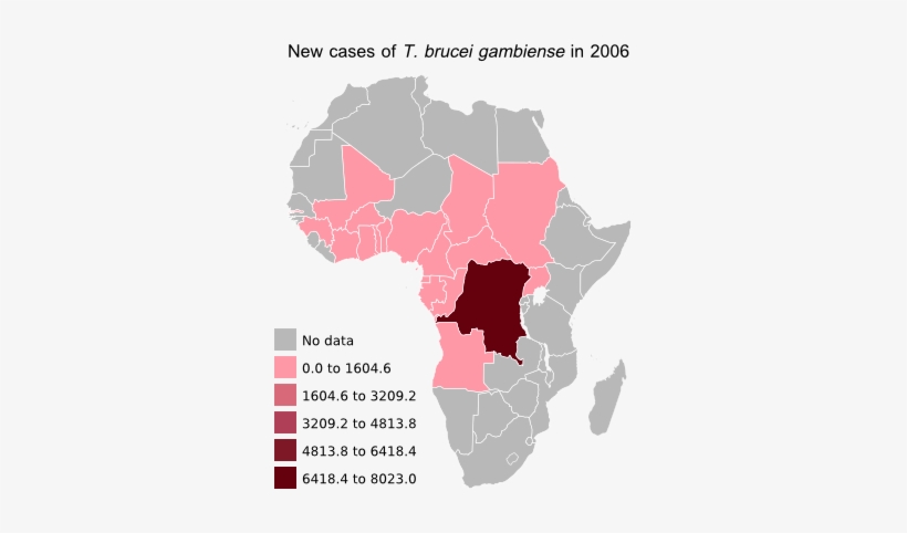 New Cases Of Gambiense In - Trypanosoma Brucei Rhodesiense Map, transparent png