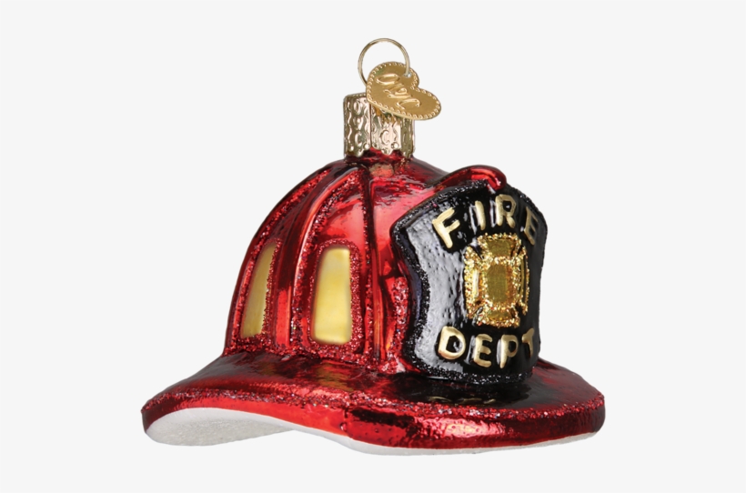 Fireman's Hat Glass Christmas Ornament - Fire Helmet Christmas Ornament, transparent png