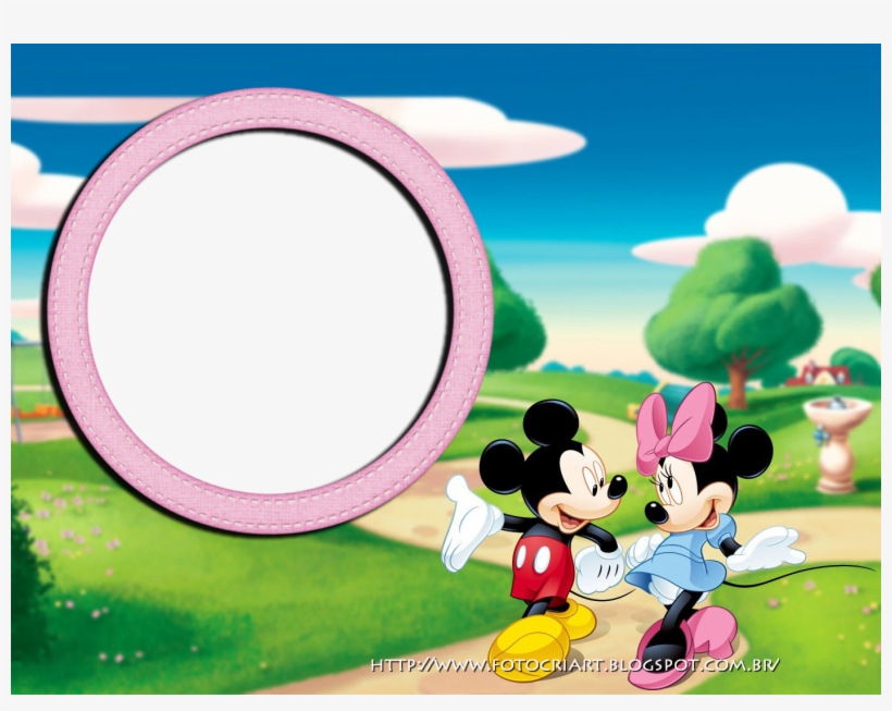 Molduras Do Mickey E Minnie - Mickey And Mini Mouse, transparent png