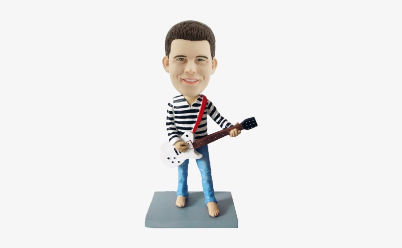 Customized Bobblehead Electric Guitar Man - Bobble Head With Guitar, transparent png