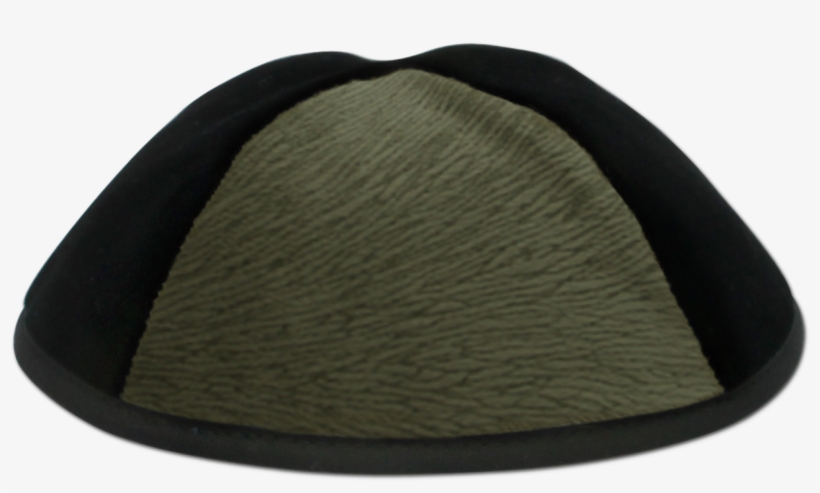 Black Velvet Kippah With Green Vider Triangalur - Beanie, transparent png