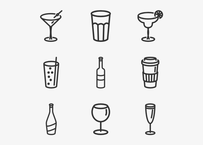 Glasses And Bottles - Icon, transparent png