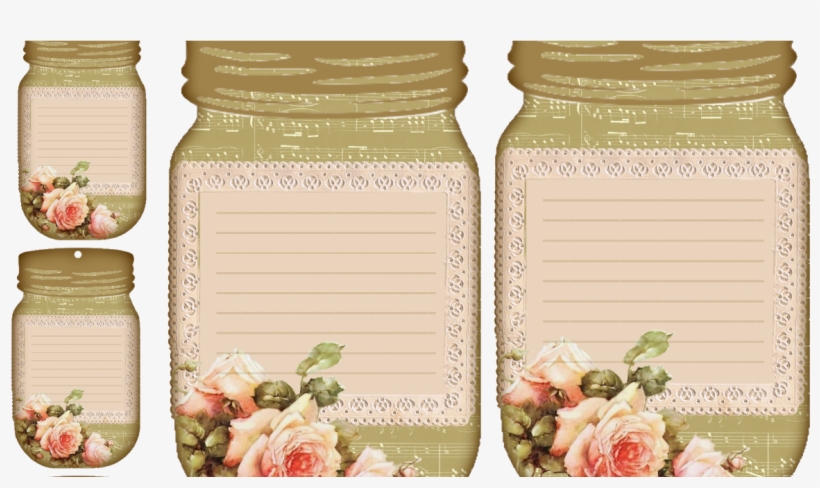 Rose Jar Tag By Glenda@glenda's World - Mason Jar Labels Png, transparent png