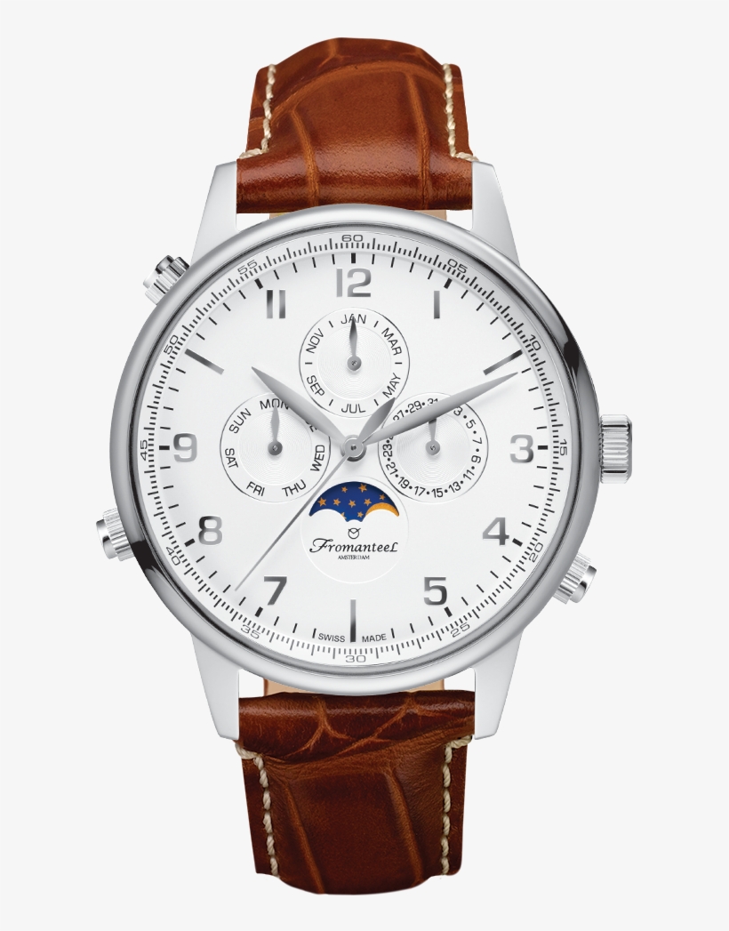 Globetrotter Moon Phase White - Fromanteel Gt-0531-003 Globetrotter Moon Phase Watch, transparent png