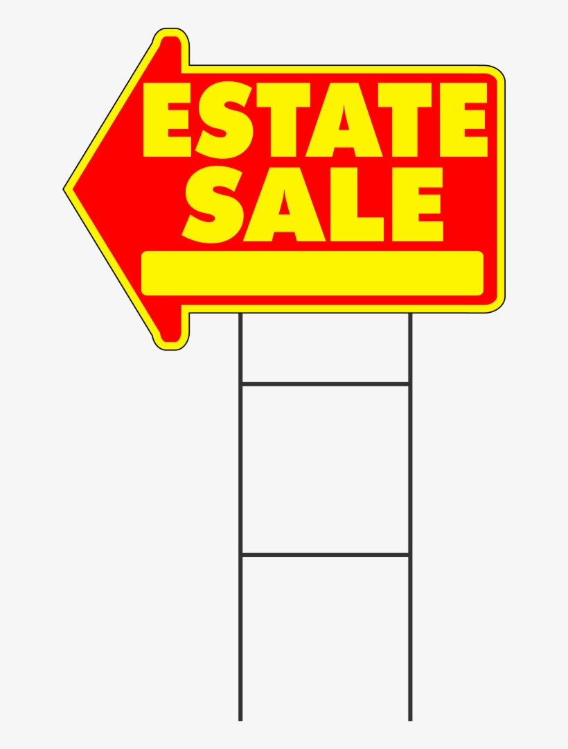 Estate Sale Yard Sign Large Yellow Free Shipping - Estate Sale Sign Png, transparent png