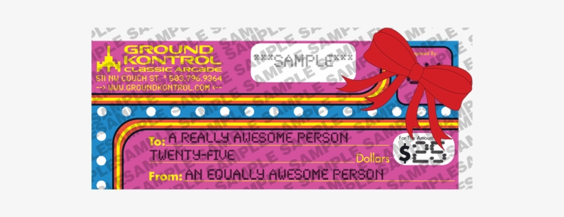 Ground Kontrol Gift Certificate - Gift, transparent png