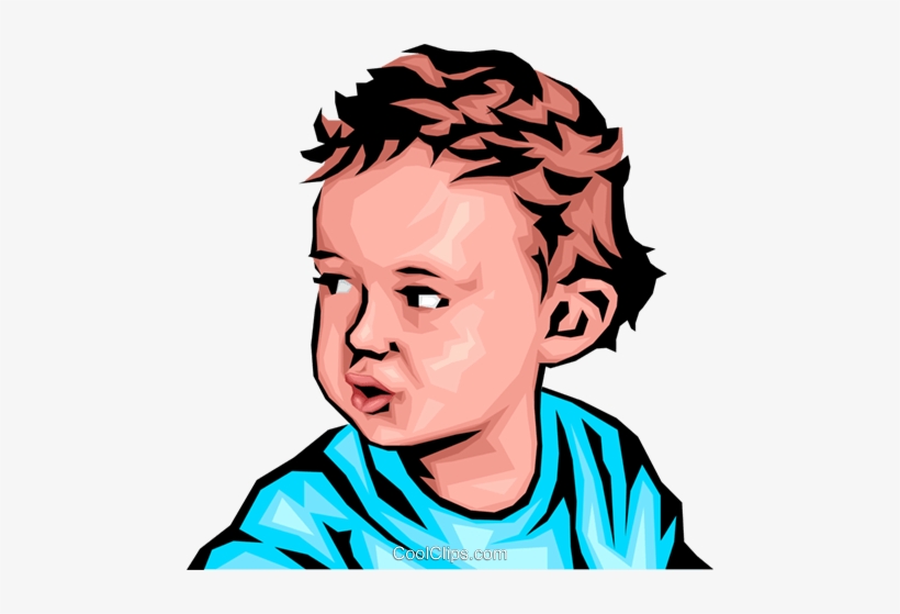 Baby Boy Royalty Free Vector Clip Art Illustration - Vector Face Baby Realistic, transparent png