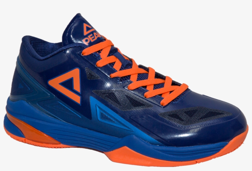 Peak Lightning Blue / Orange - Basketball Shoe, transparent png