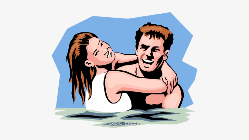 Swimming Couple Royalty Free Vector Clip Art Illustration - Illustration, transparent png