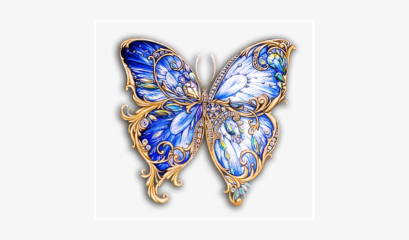 Blue Tropical Butterfly By Maria Rytova - Beautiful Pictures Of Butterfly, transparent png