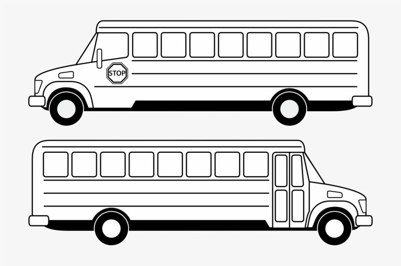 Best Bus Clipart Black And White - School Bus Black And White, transparent png