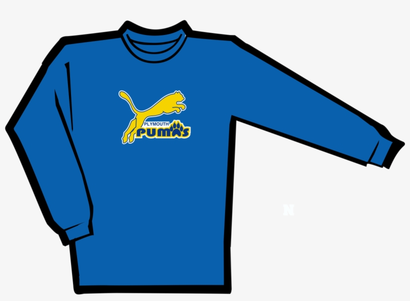 Plymouth Scholars Pumas Adult Long Sleeve T-shirt G2400 - Sleeve, transparent png