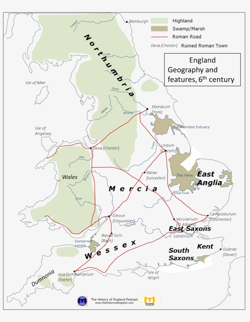England In 6th Century - 6th Century Britain Map, transparent png
