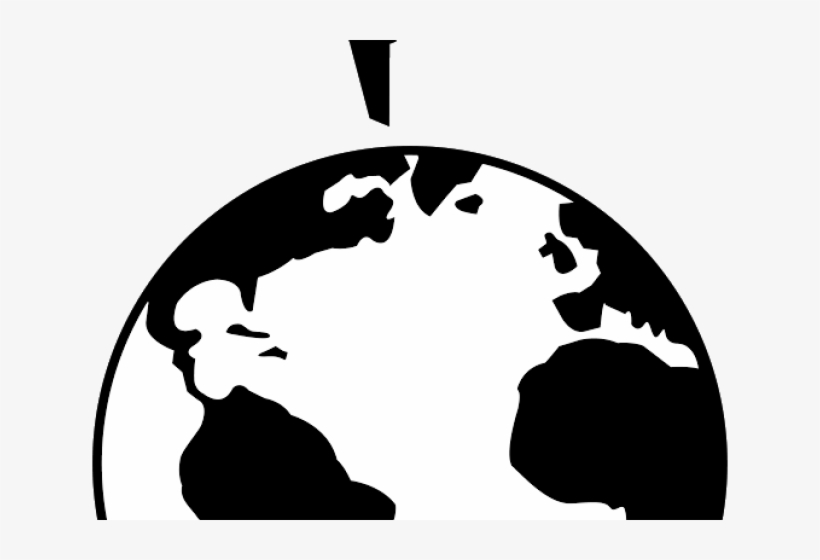 Globe Clipart Silhouette - Earth Black And White Clipart, transparent png