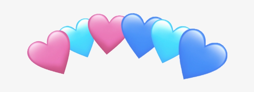 Heart Crown Love Blue Pink Dark Light Bts Kpop Freetoed - Blue Heart Crown Png, transparent png