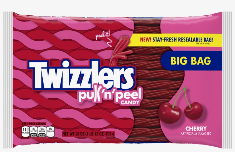 Twizzlers, Cherry Pull 'n' Peel Licorice Chewy Candy, - Twizzlers Cherry Pull N Peel, transparent png