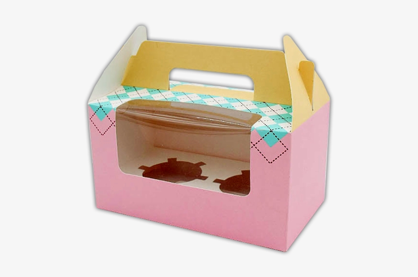 Cupcake Boxes With A Gable Top And Pvc Window On Sides - Cup Cake Boxes Png, transparent png