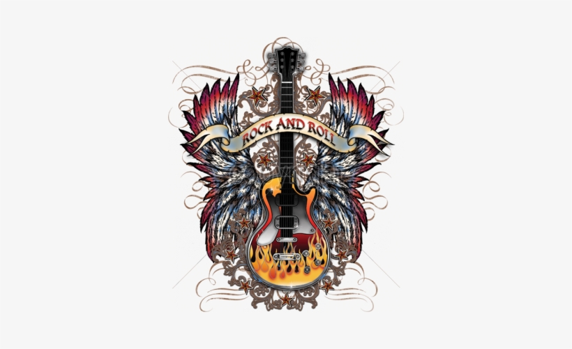 Rock And Roll Png - Rock And Roll Shirt Designs With Guitars, transparent png