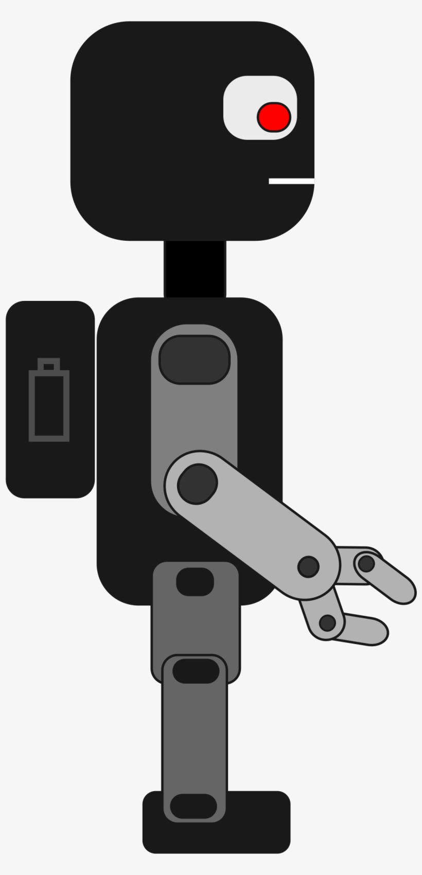 Grey Clipart Robot - Free Robot Clipart Black And White, transparent png