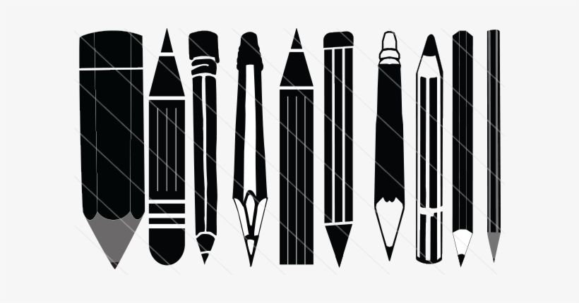 Pencil Silhouette Vector - Silhouette Of Pencil, transparent png