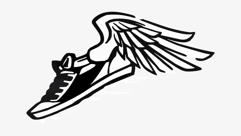Sapato Com Asas Logo - Athletes Run Black Round Car Magnet, transparent png