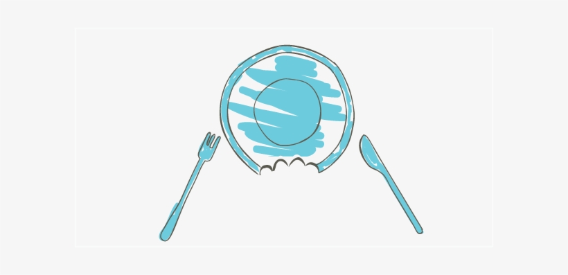 Con La Libretita De Plato Y Cubiertos Y Los Lápices - Circle, transparent png