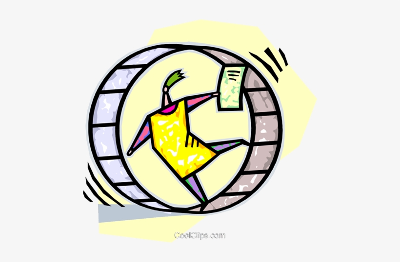 Businessman In A Hamster Wheel Royalty Free Vector - School, transparent png