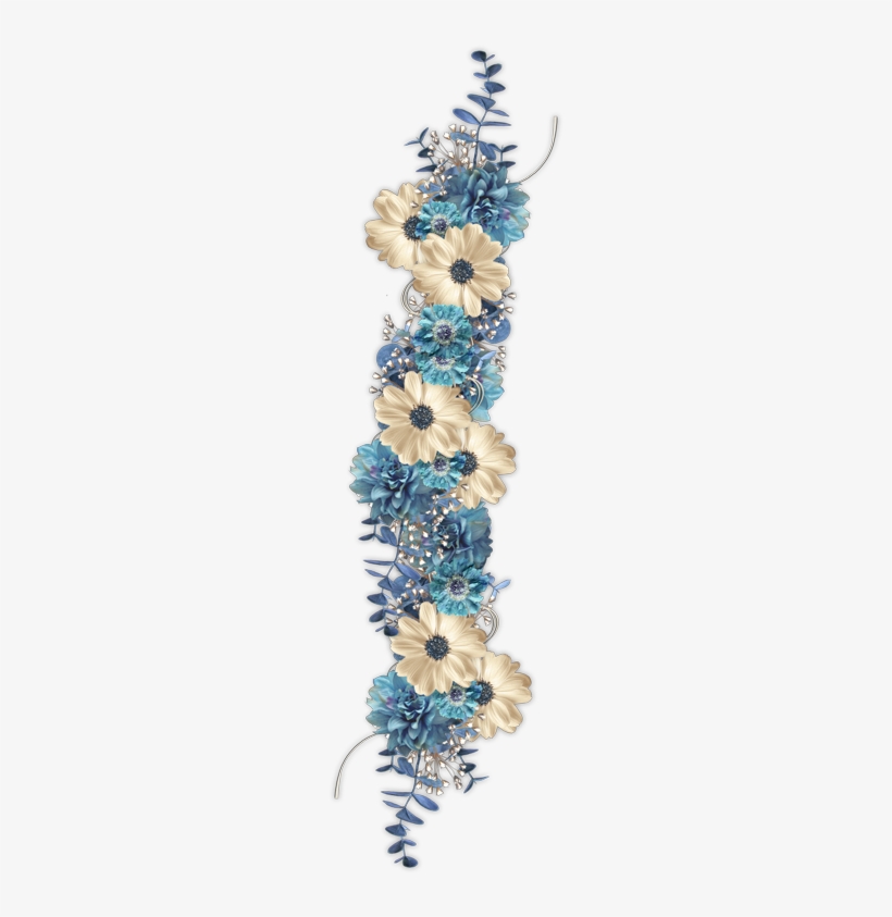 Cheyokota Digital Scraps - White And Blue Flowers Clip Art, transparent png