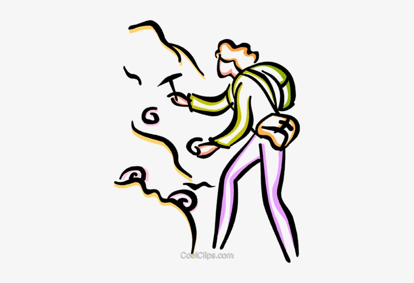Woman Mountain Climbing Royalty Free Vector Clip Art - Woman Mountain Clipart, transparent png