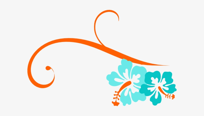 Hibiscus Swirl Blue And Orange Svg Clip Arts 600 X, transparent png