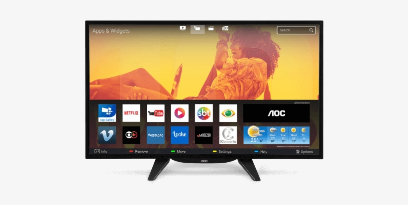 Smart Tv Aoc 43" Full Hd Le43s5760 Frente - Aoc Smart 32, transparent png