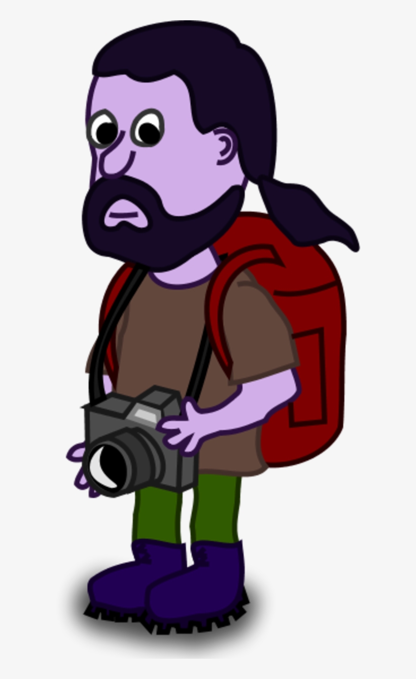 Man Carrying Backpack Clipart - Comic Characters, transparent png