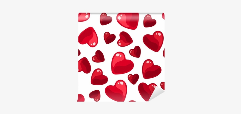 Seamless Background With Red Hearts - Vector Graphics, transparent png