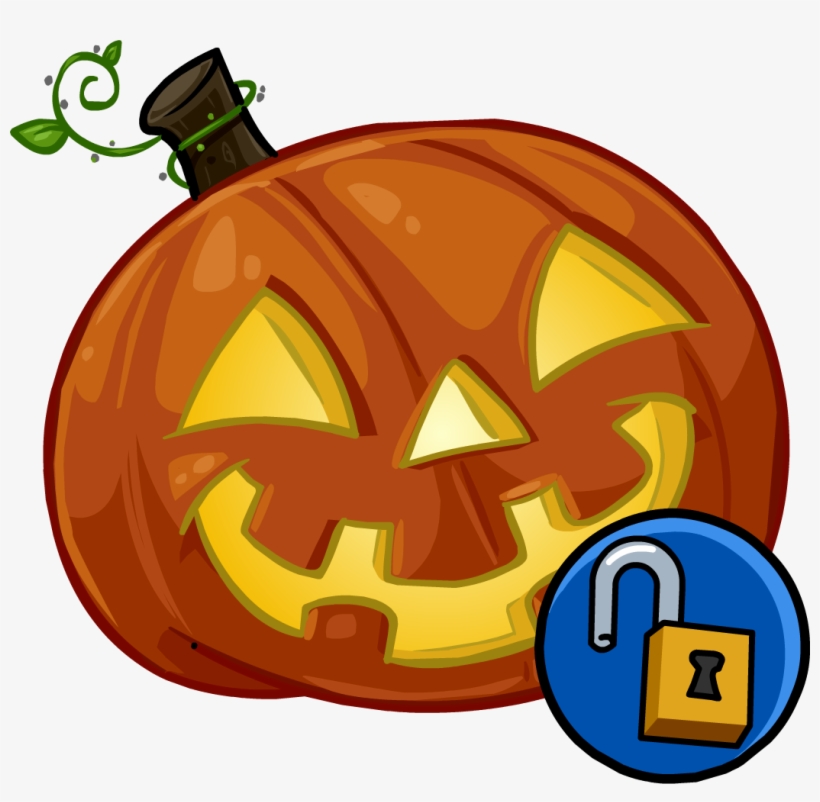Glowing Pumpkin Head Clothing Icon Id 1323 - Club Penguin Halloween Pumpkin, transparent png