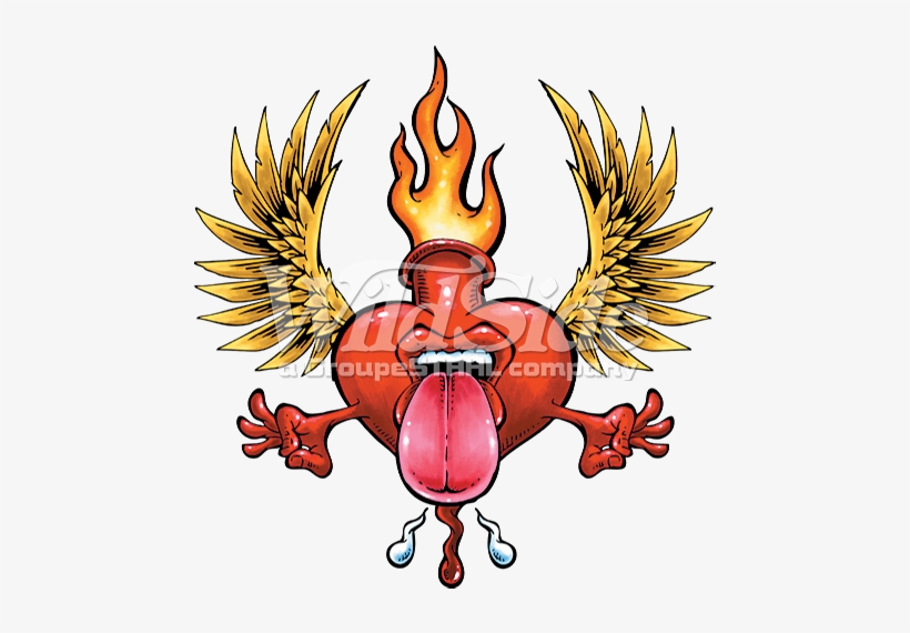 Heart With Tongue & Wings - Illustration, transparent png