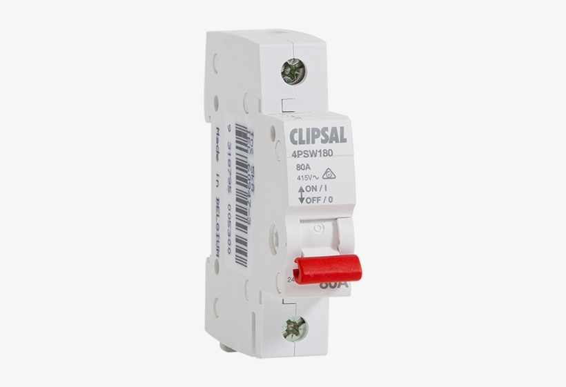 4psw180 Isolator Switch, 1 Pole, 1 Module, 80 A - Din Rail On Off Switch, transparent png