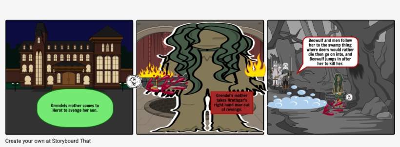 Grendels Mother Fight - Illustration, transparent png