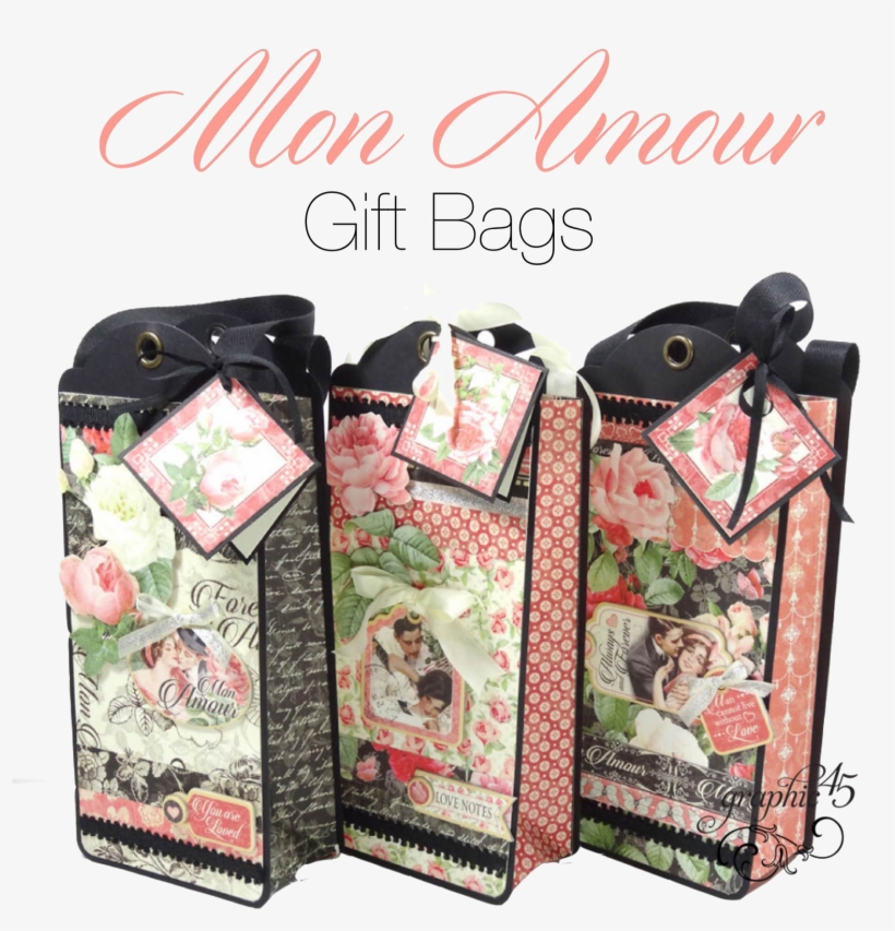 Try These Graphic 45 Mon Amour Gift Bags - Paper Craft, transparent png