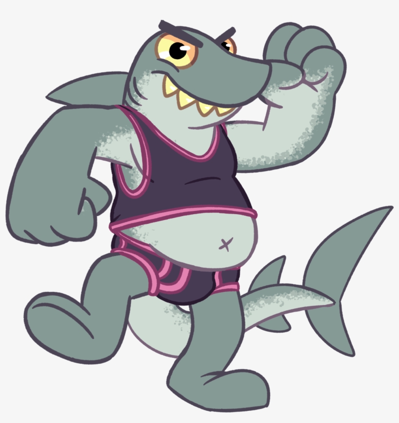Chubby Shark Man Without Pants - Shark Man Cartoon, transparent png
